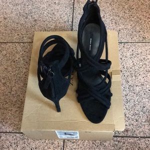 Black Suede Strap heel